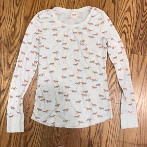 Fox pattern long sleeve shirt